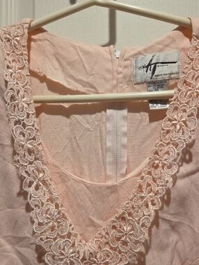 Vintage Light Pink Lace-Trim Chemise Dress